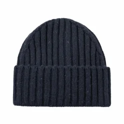 Wells Fleck Rib Beanie Dark Navy