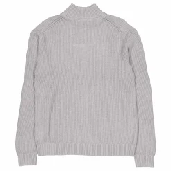Woven Label Zip Through Sweate P41 Grey Heather