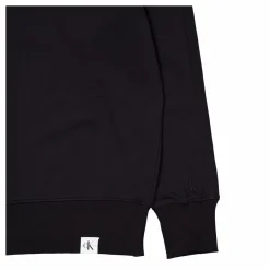 Woven Tab Crew Neck Beh